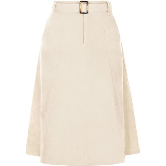Women's High Waist Elastic Back A-Line Skirt Apricot - Picture 1 of 4
